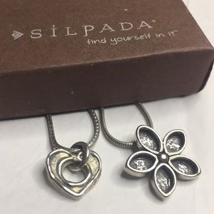 Silpada Flower and Heart necklaces